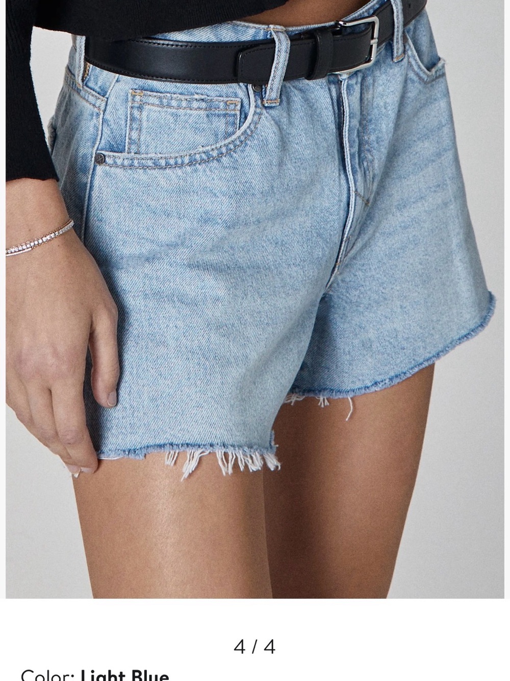 Anthro Unpublished Laine Boyfriend Light Blue Denim Cutoff Shorts 25 NEW NWT
